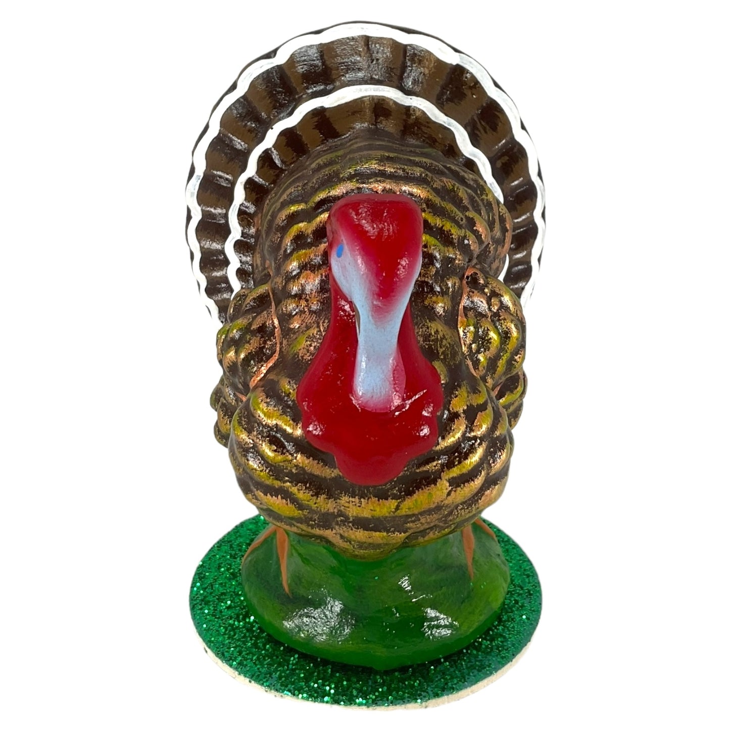 Schaller Small Thanksgiving Turkey German Paper Mache Candy Container 4.25 Inch