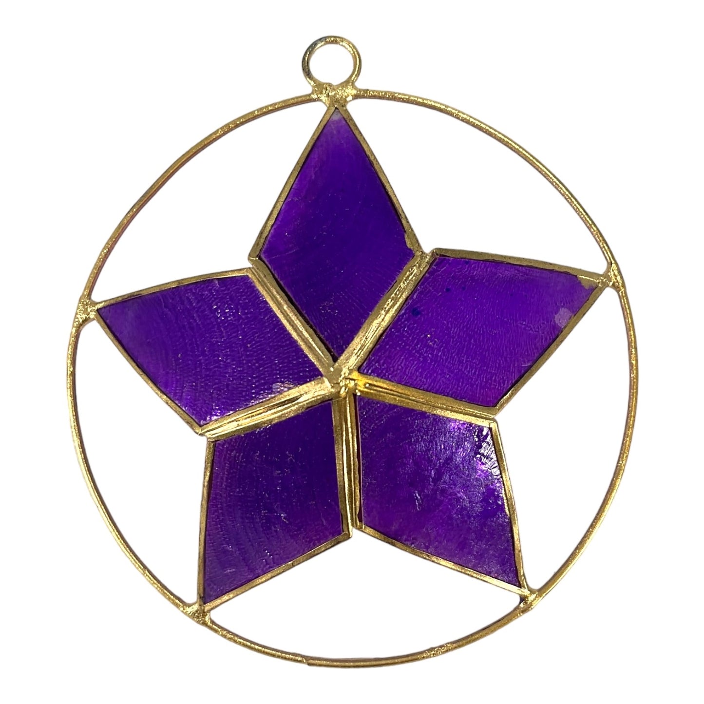 Pinnacle Peak Trading Red, White, Green, Blue or Purple Capiz Christmas Star Ornaments