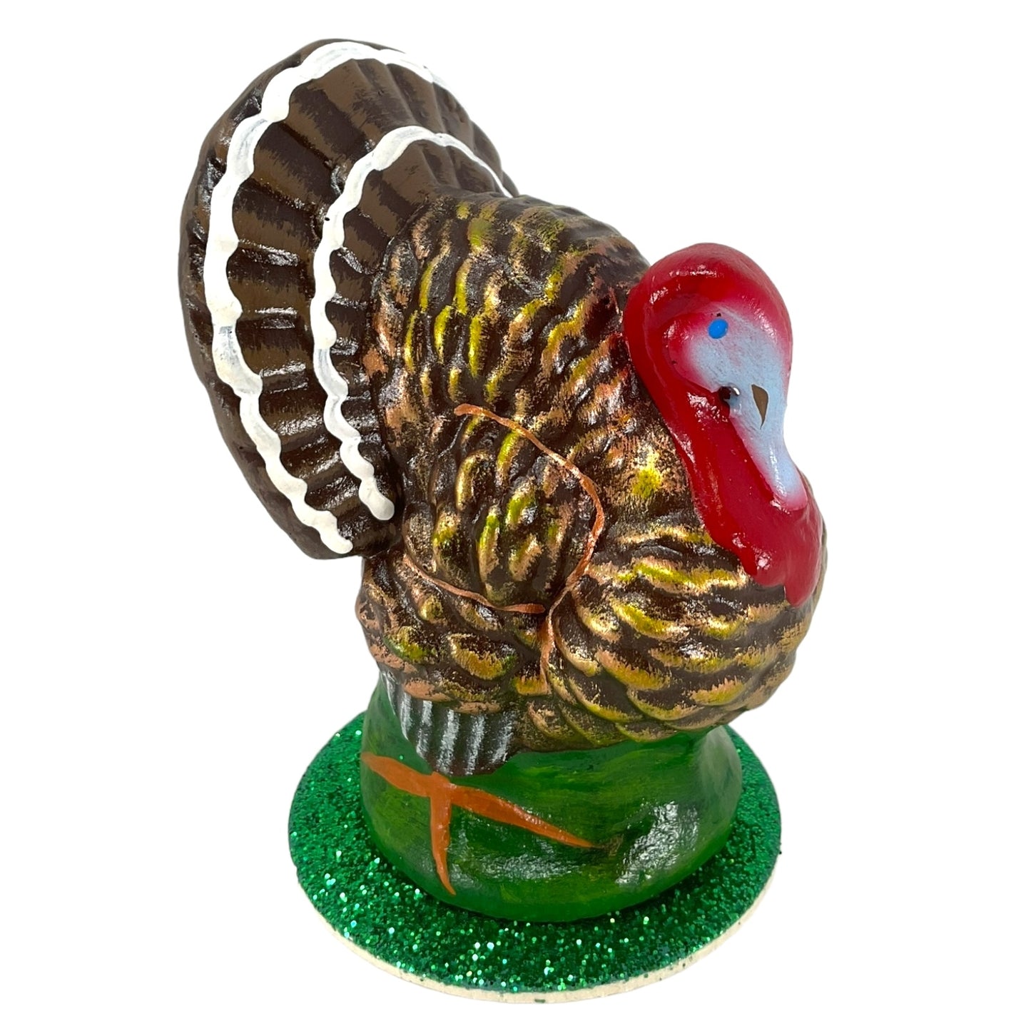 Schaller Small Thanksgiving Turkey German Paper Mache Candy Container 4.25 Inch