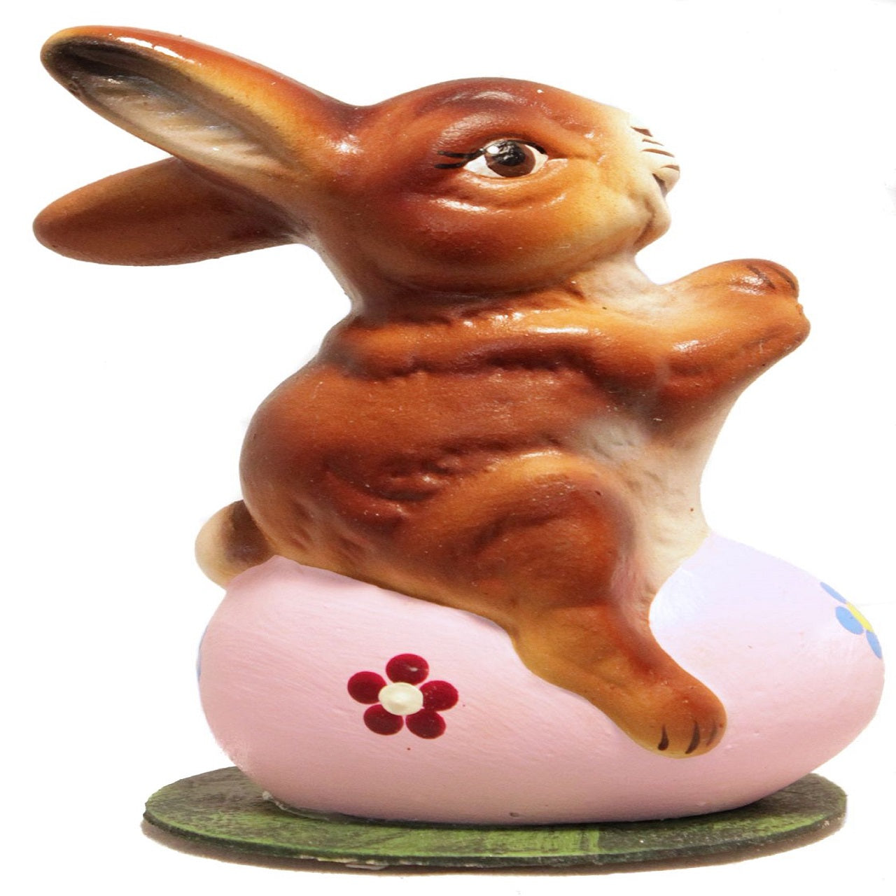 pinnacle peak trading co bunny rabbit sitting on easter egg paper mache candy container figurine