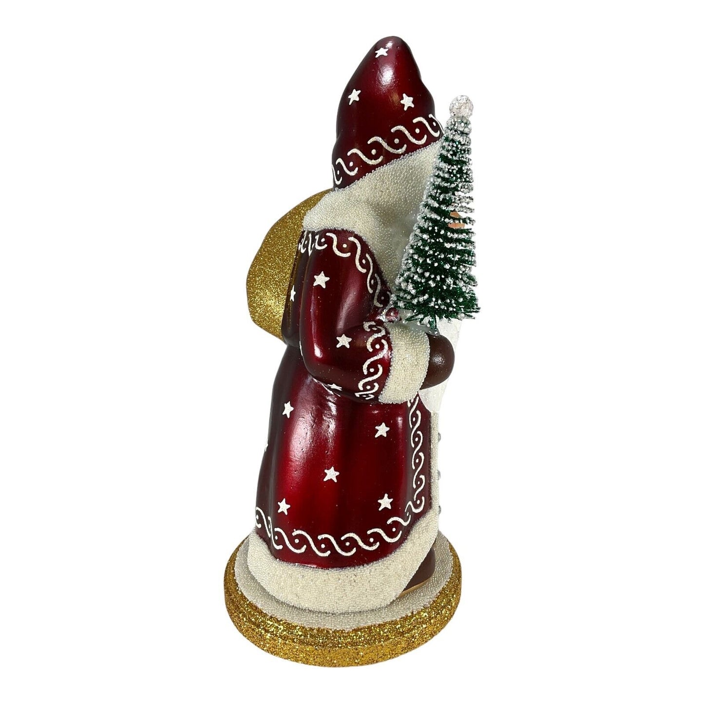 Pinnacle Peak Trading Company Ino Schaller Red Santa with Gold Bag Paper Mache