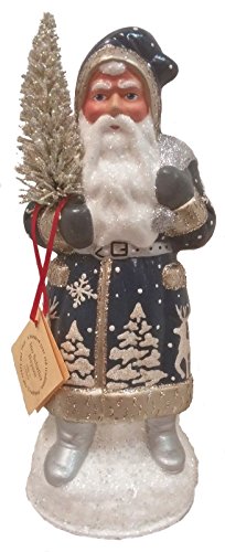 Pinnacle Peak Trading Co Electric Forest Scene Santa German Paper Mache Candy Container