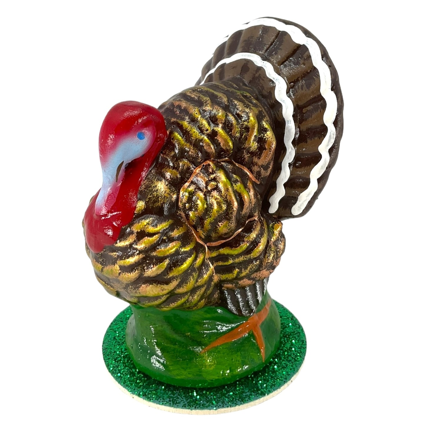 Schaller Small Thanksgiving Turkey German Paper Mache Candy Container 4.25 Inch