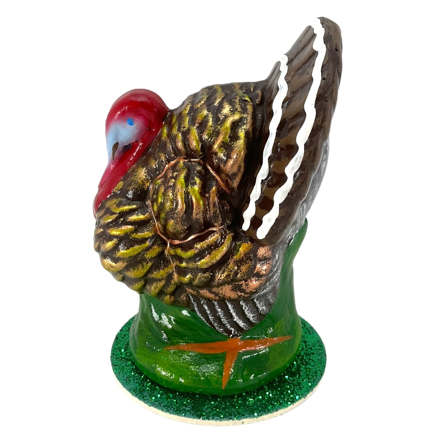 Schaller Small Thanksgiving Turkey German Paper Mache Candy Container 4.25 Inch