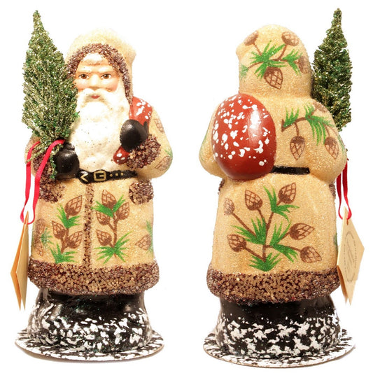 Ino Schaller Pine Cone Santa Christmas Paper Mache ONE German Candy Container