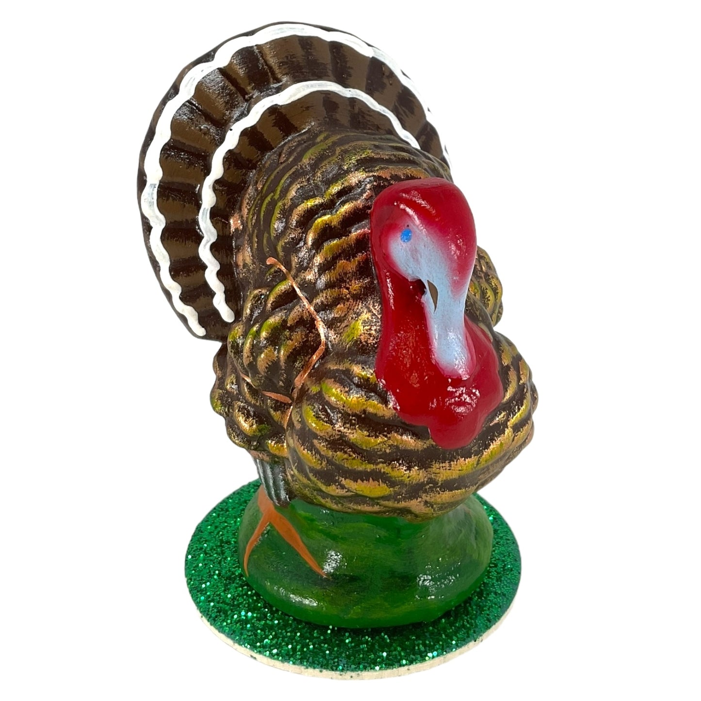 Schaller Small Thanksgiving Turkey German Paper Mache Candy Container 4.25 Inch