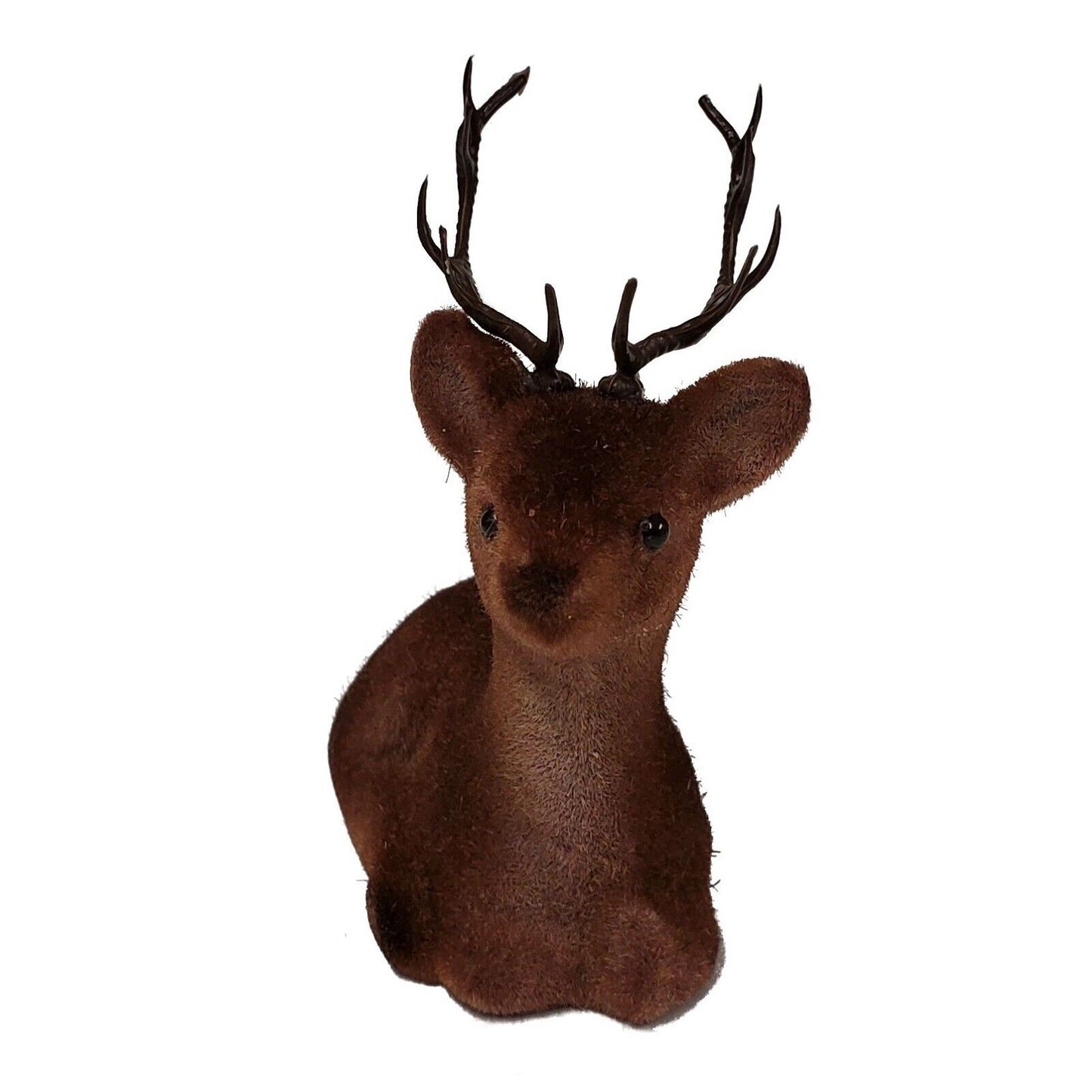 Ino Schaller Small Brown Flocked Buck Deer Lying Down German Figurine Germany