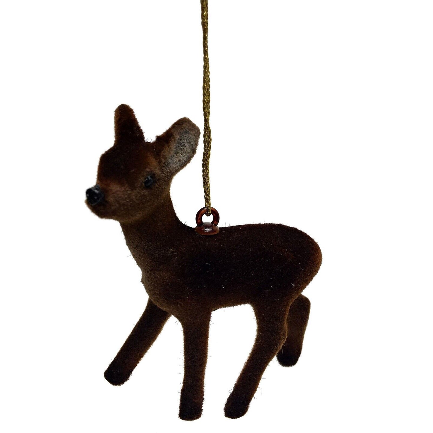 Ino Schaller Flocked Female Doe Deer German Christmas Tree Ornament Animal