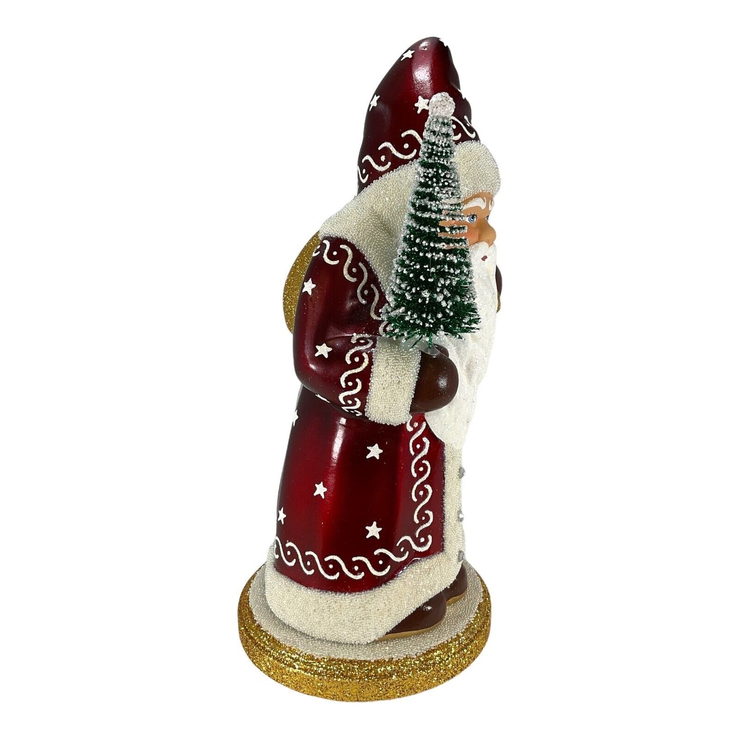 Pinnacle Peak Trading Company Ino Schaller Red Santa with Gold Bag Paper Mache