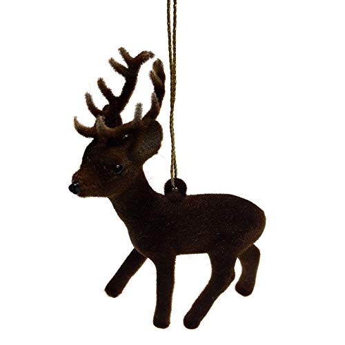 Ino Schaller Flocked Reindeer German Christmas Tree Ornament Animal Deer