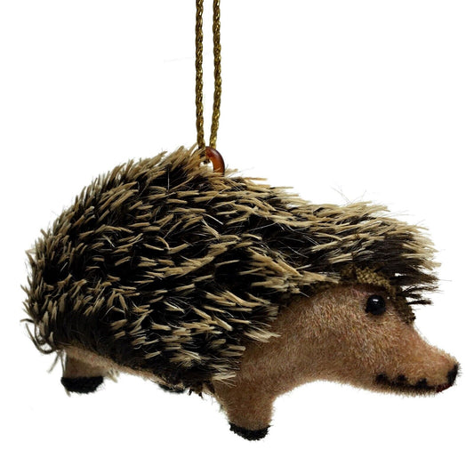 Ino Schaller Flocked Hedgehog German Christmas Tree Ornament Animal Decoration