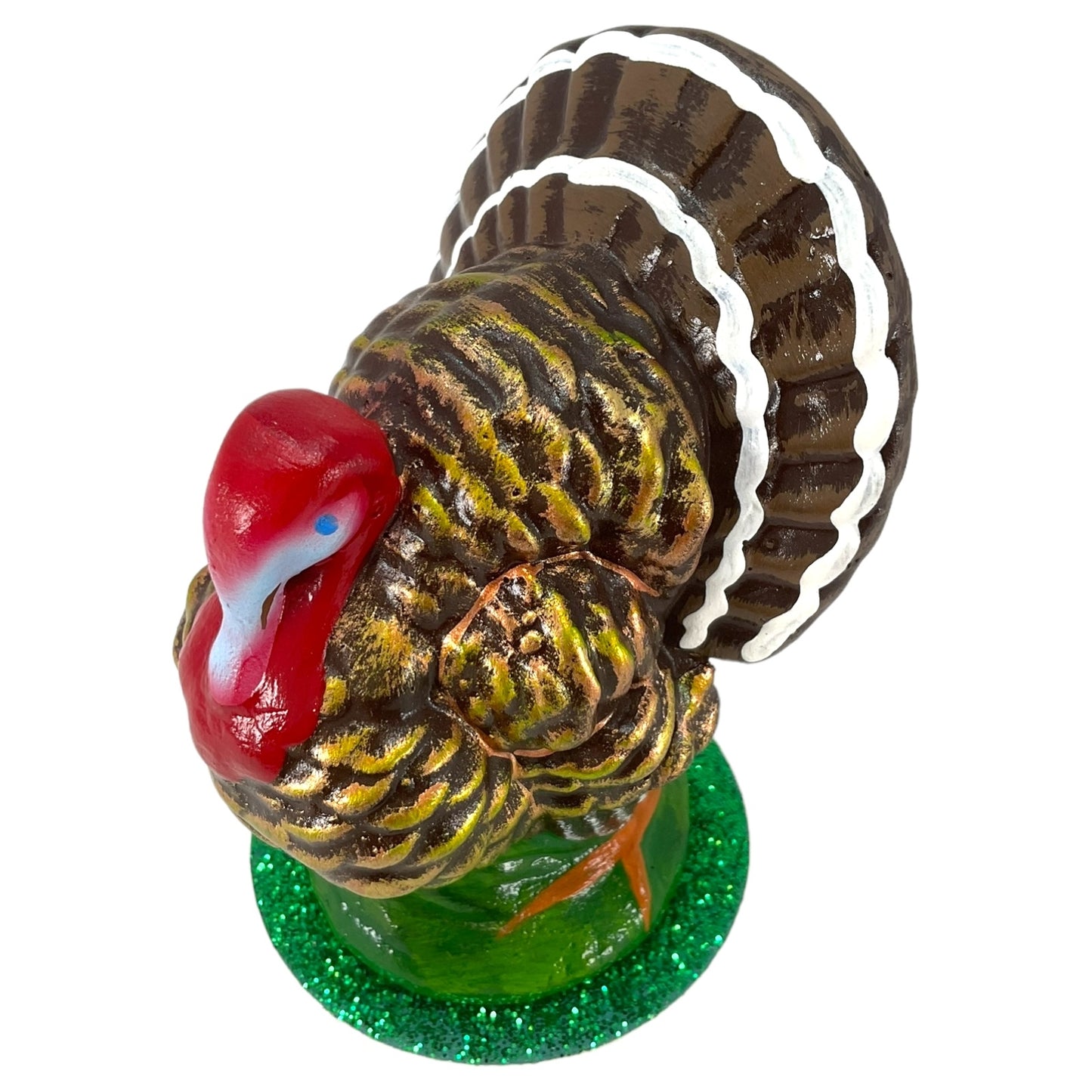 Schaller Small Thanksgiving Turkey German Paper Mache Candy Container 4.25 Inch