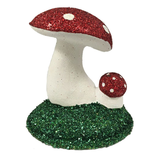 Ino Schaller Red Double Mushroom Toadstool German Paper Mache Candy Container