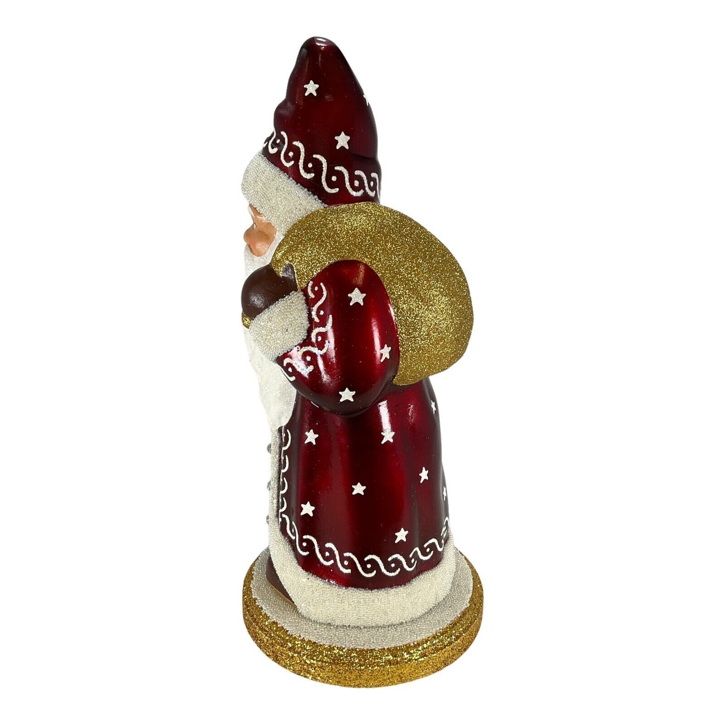 Pinnacle Peak Trading Company Ino Schaller Red Santa with Gold Bag Paper Mache