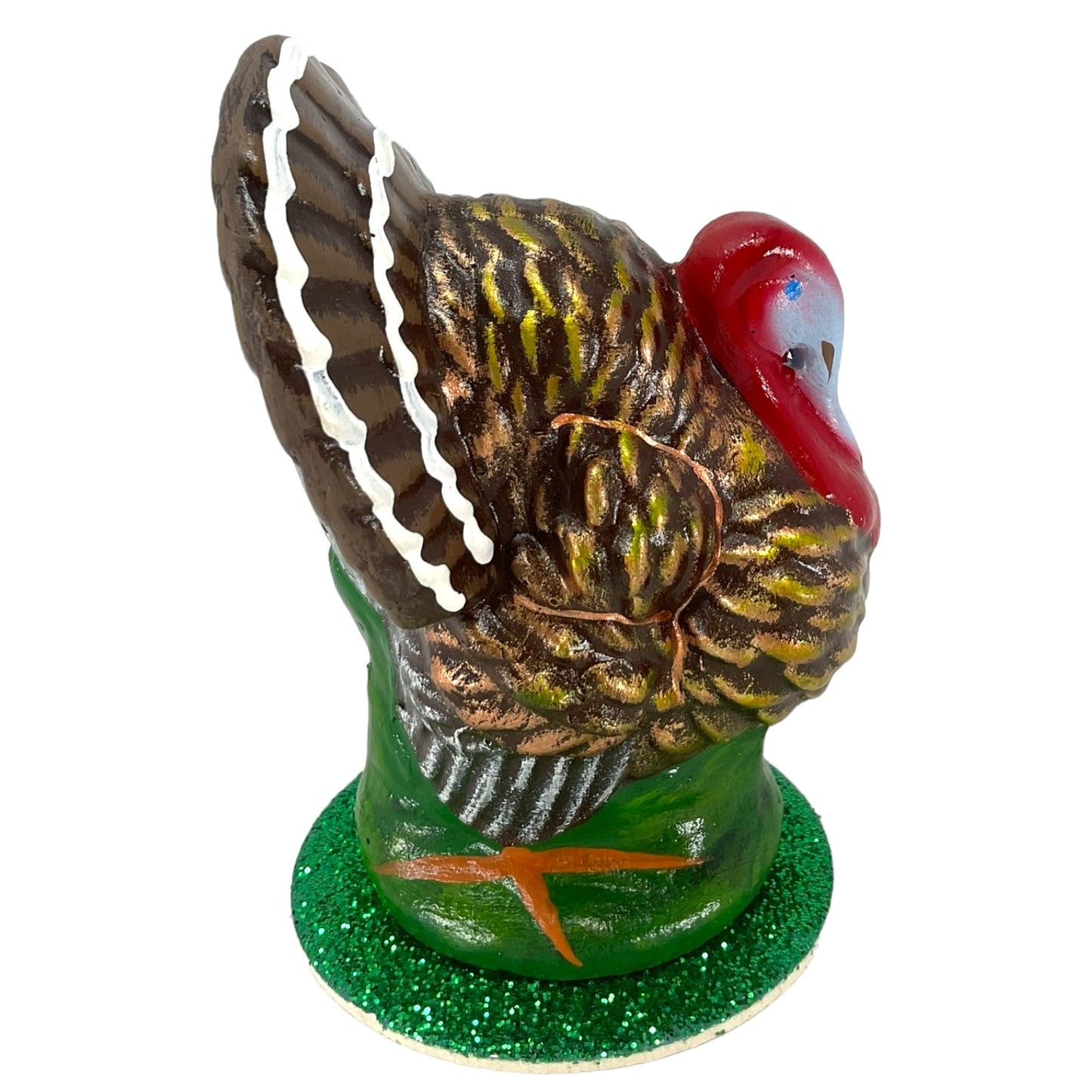 Schaller Small Thanksgiving Turkey German Paper Mache Candy Container 4.25 Inch