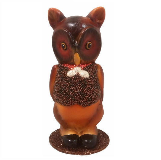 Ino Schaller Owl Wearing a Vest German Halloween Paper Mache Candy Container