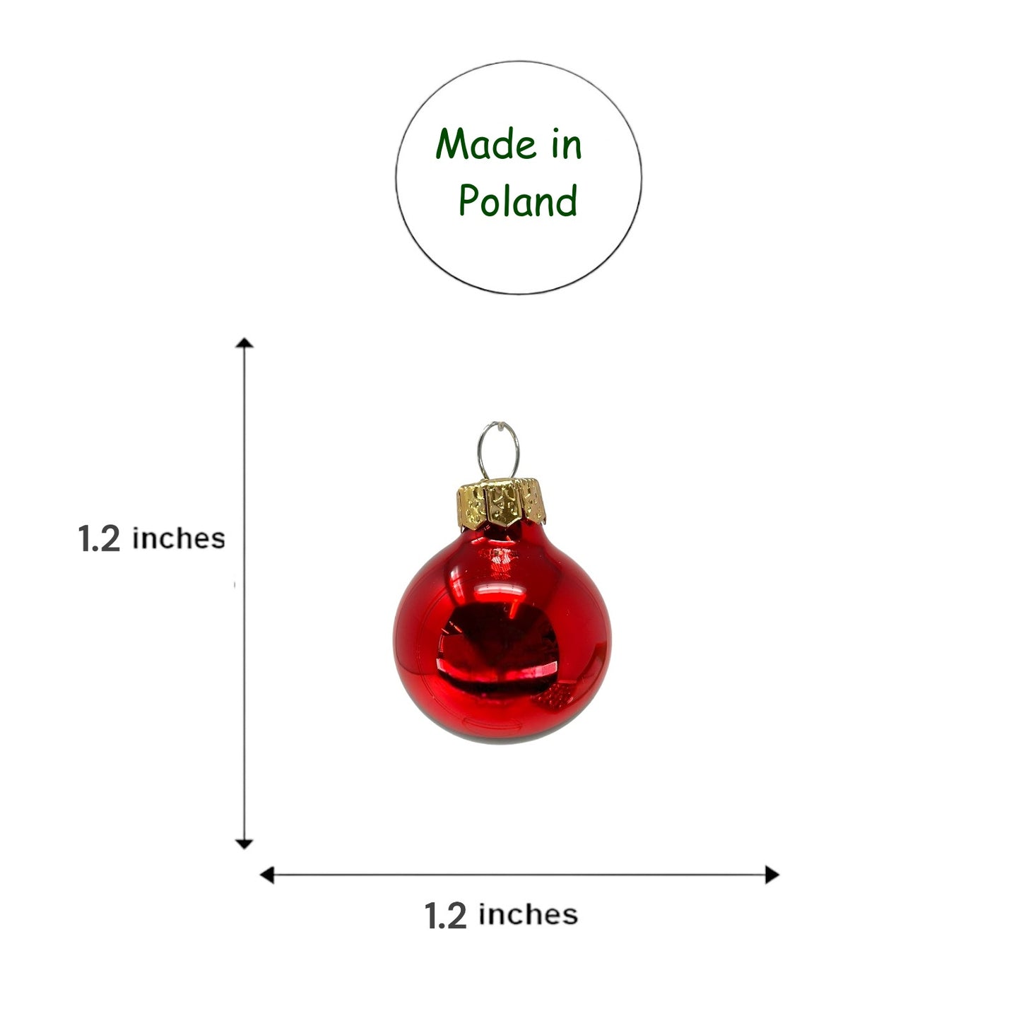 Pinnacle Peak Trading Red Shiny and Matte Polish Glass 30mm Ball Bauble Ornaments 20 Piece Made in Poland 1.2 Inch